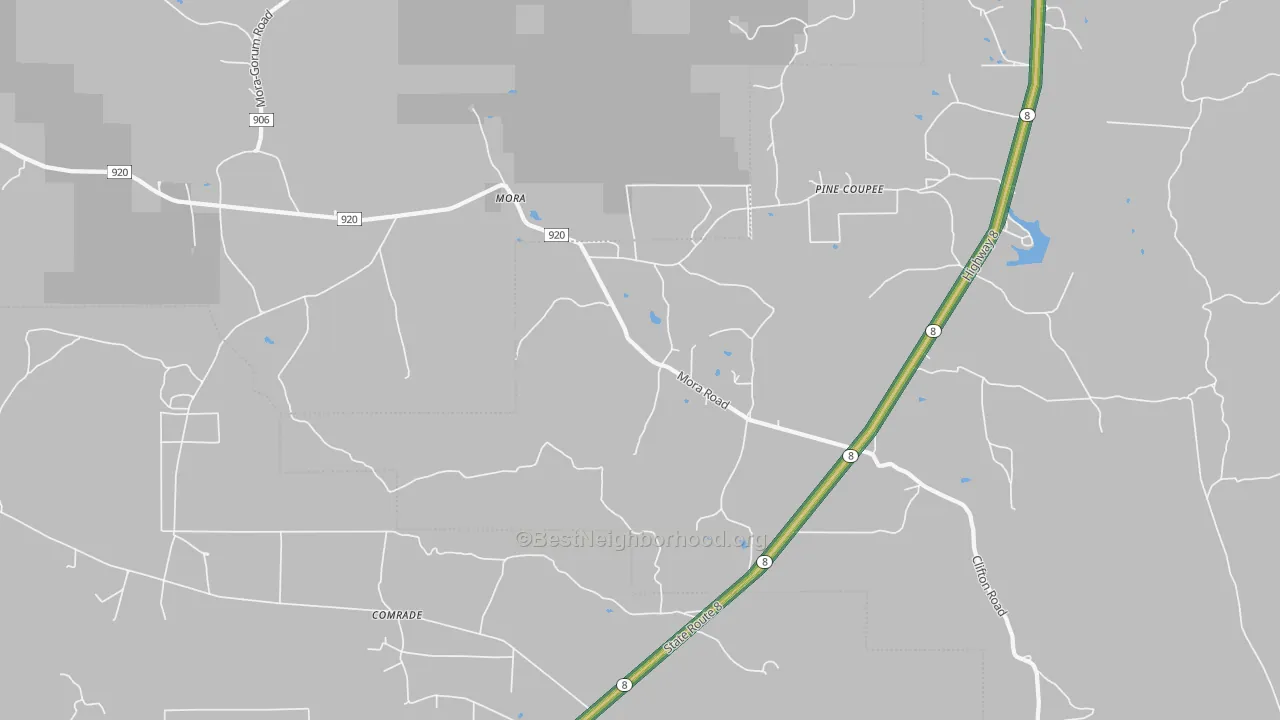 71455, LA Map of Noise Levels in 71455