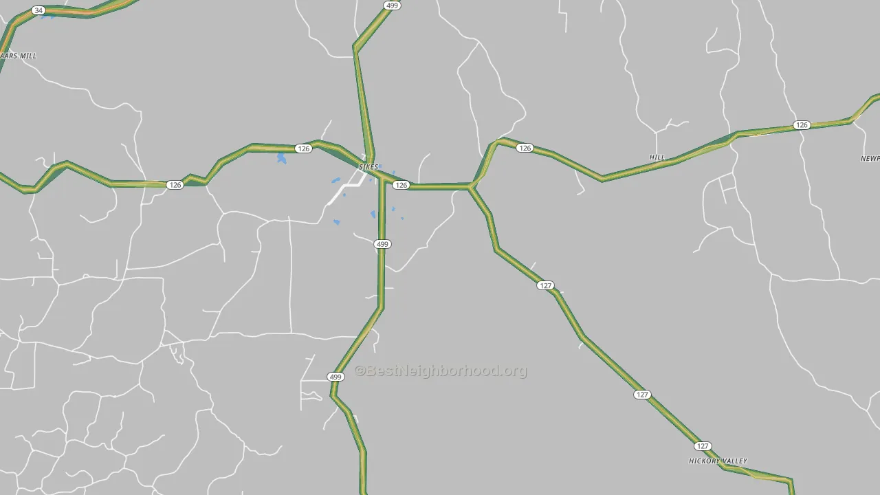 71473, LA Map of Noise Levels in 71473
