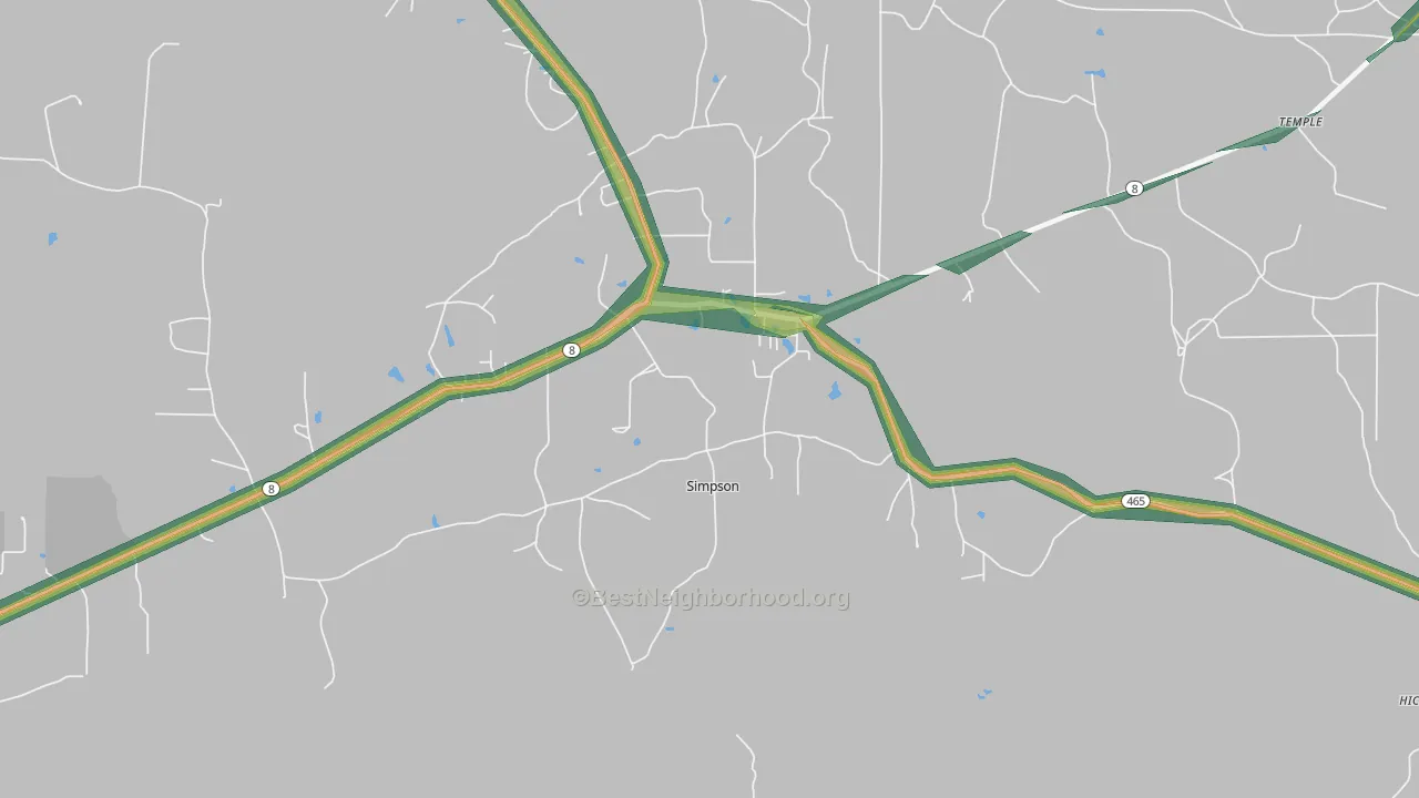 71474, LA Map of Noise Levels in 71474