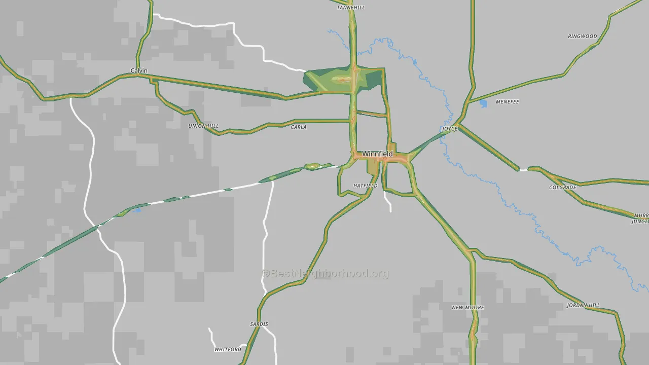 71483, LA Map of Noise Levels in 71483