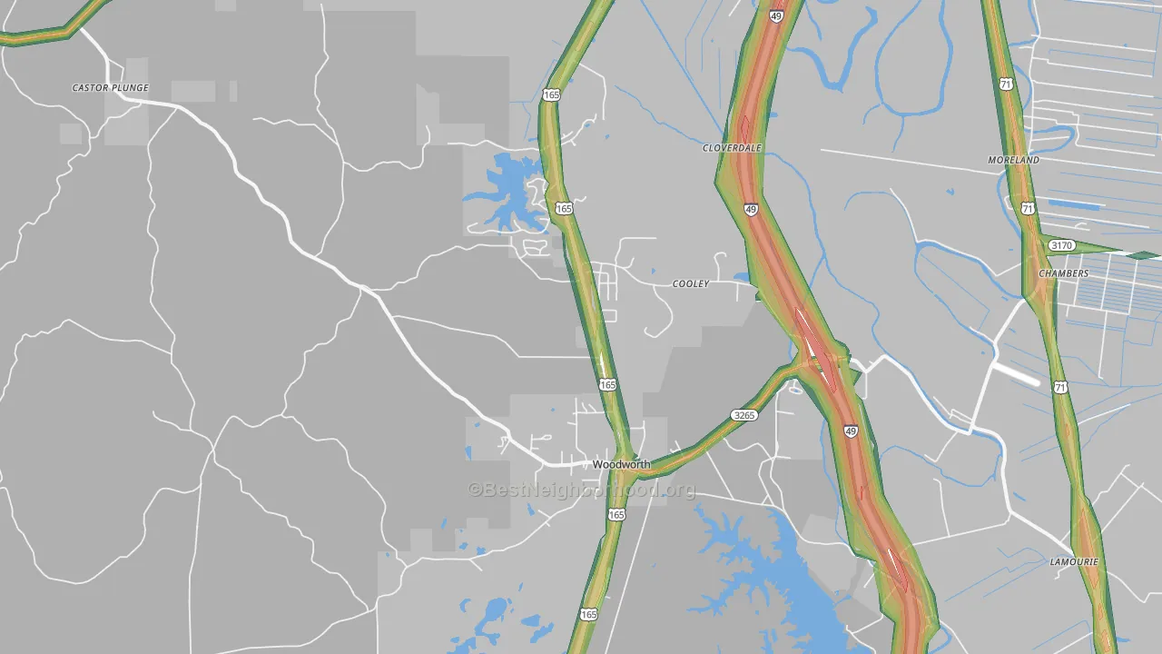 71485, LA Map of Noise Levels in 71485