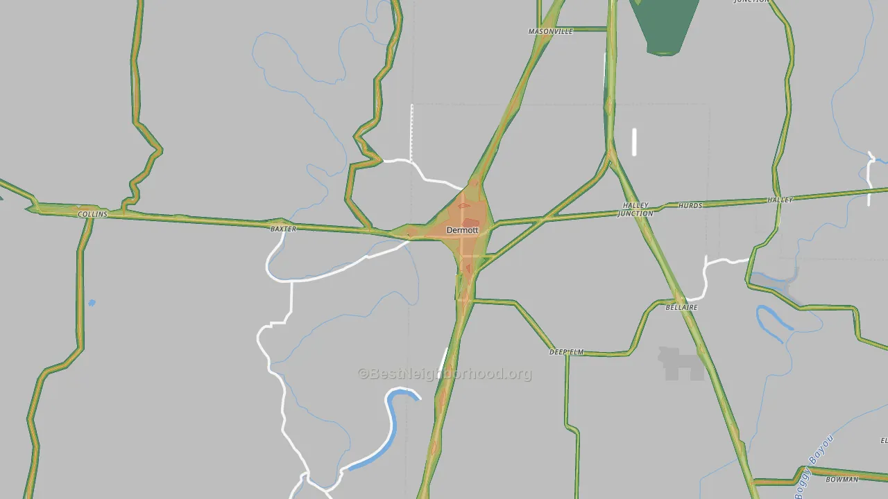 71638, AR Map of Noise Levels in 71638