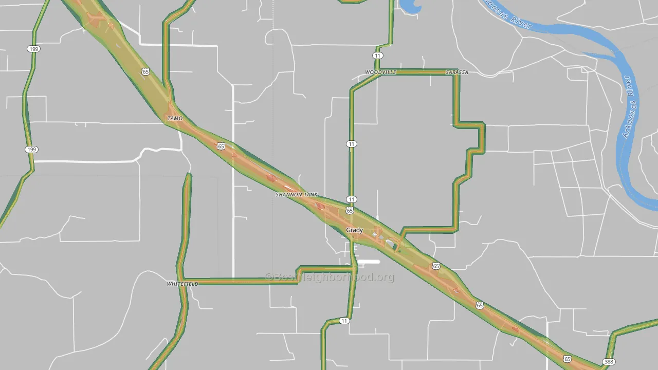 71644, AR Map of Noise Levels in 71644