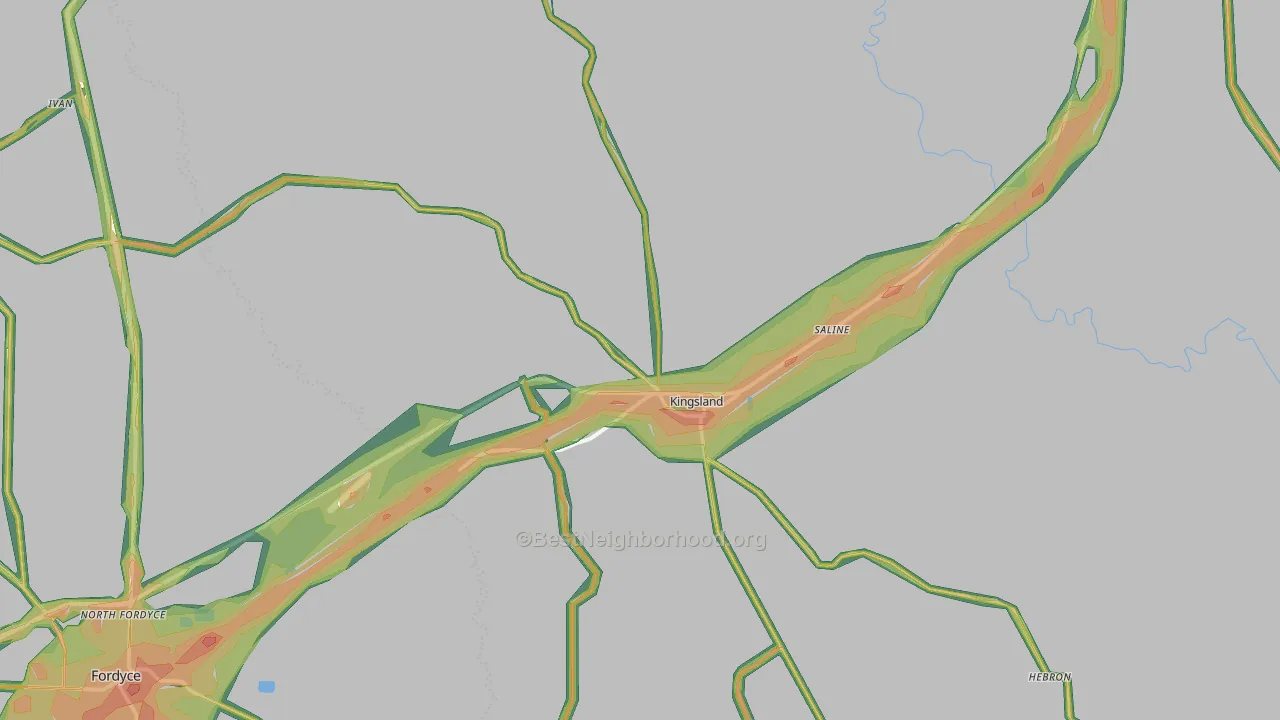 71652, AR Map of Noise Levels in 71652