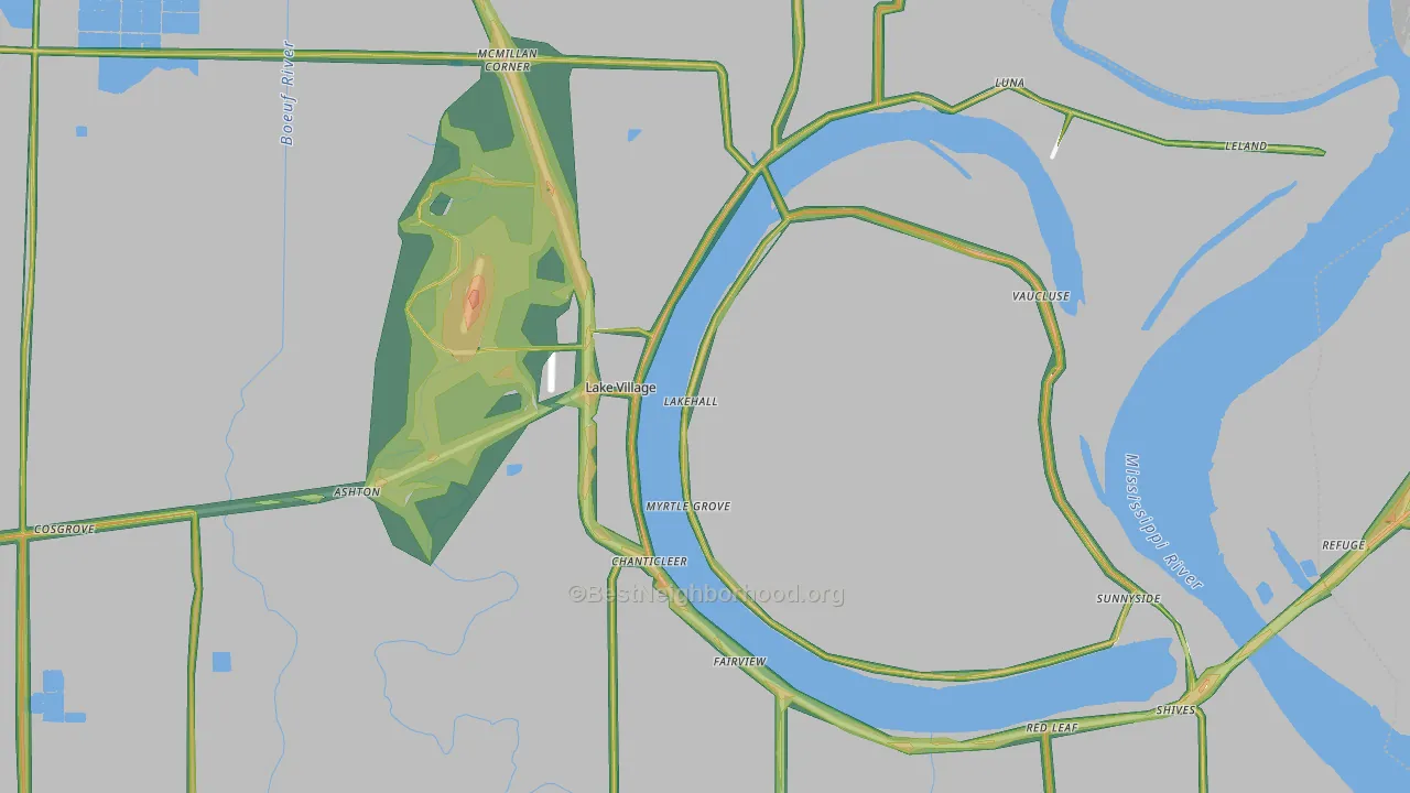 71653, AR Map of Noise Levels in 71653