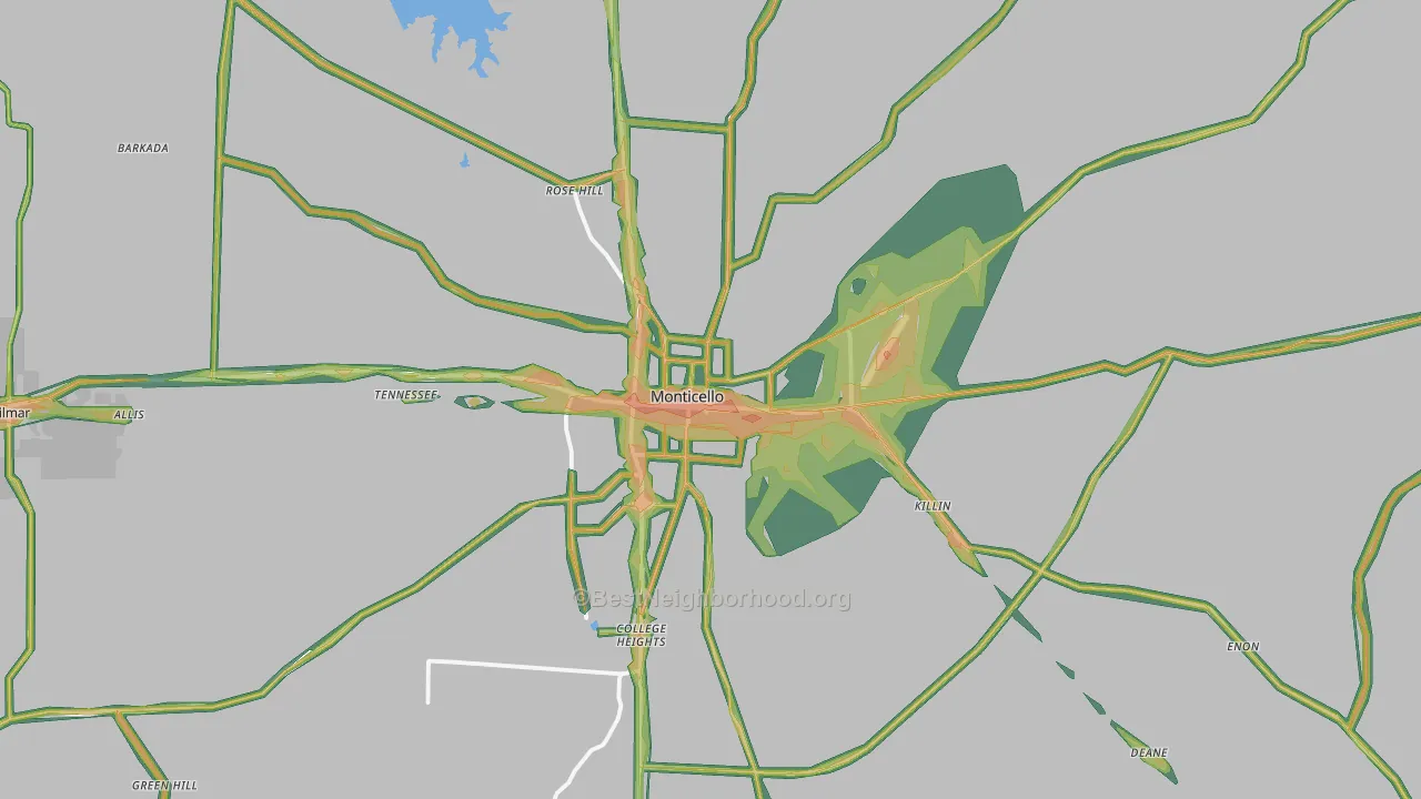 71655, AR Map of Noise Levels in 71655