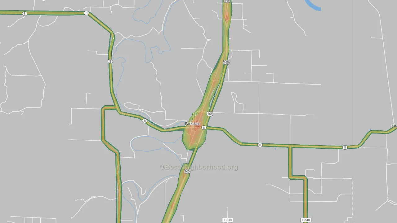 71661, AR Map of Noise Levels in 71661