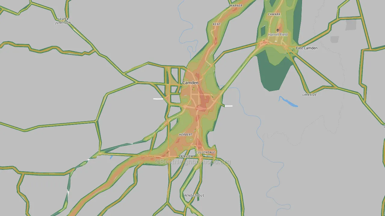 71701, AR Map of Noise Levels in 71701