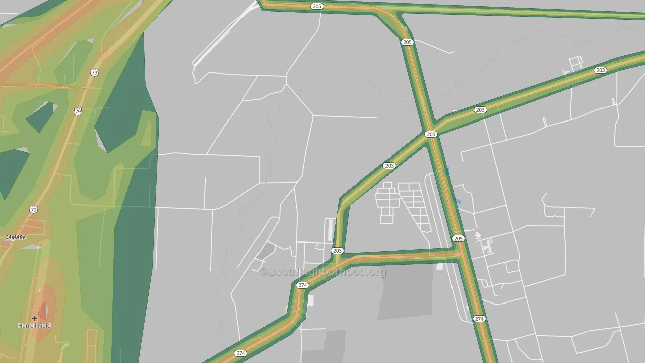 71711, AR Map of Noise Levels in 71711