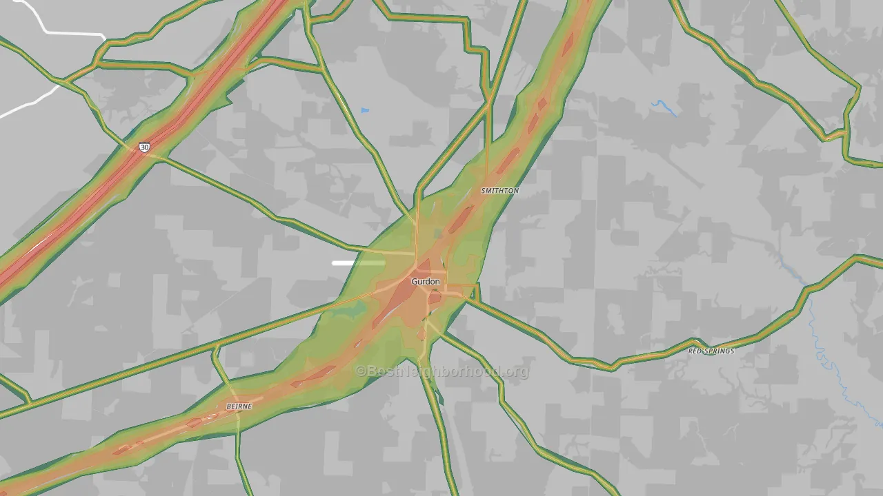 71743, AR Map of Noise Levels in 71743