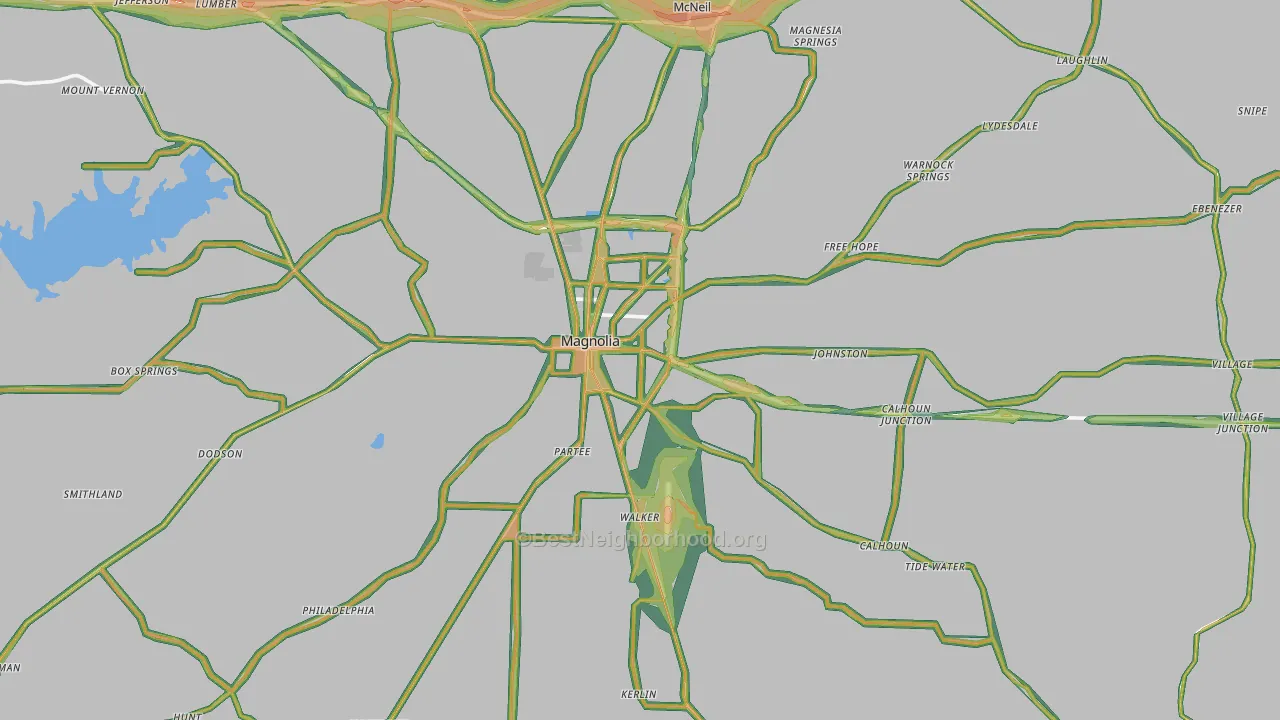 71753, AR Map of Noise Levels in 71753