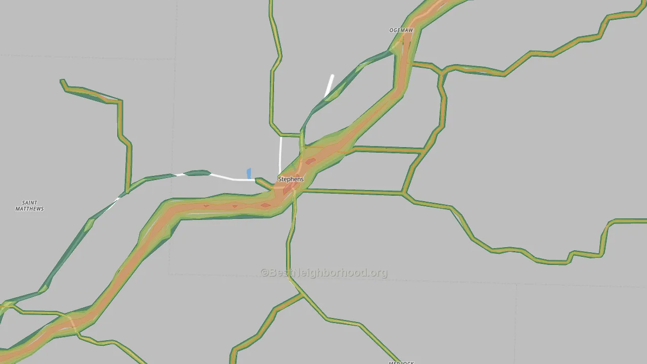 71764, AR Map of Noise Levels in 71764