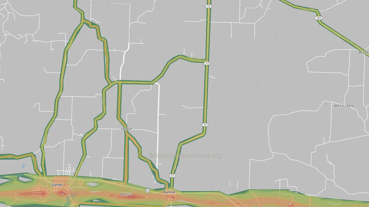71827, AR Map of Noise Levels in 71827