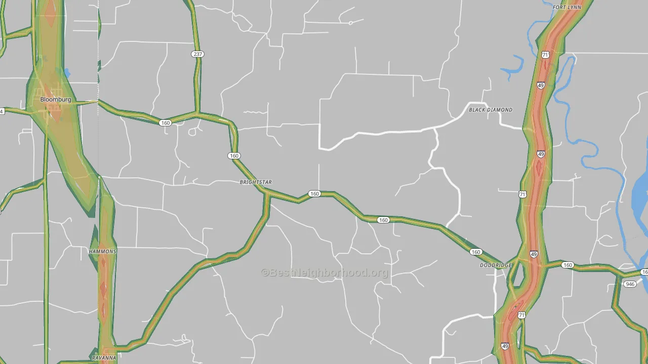 71834, AR Map of Noise Levels in 71834