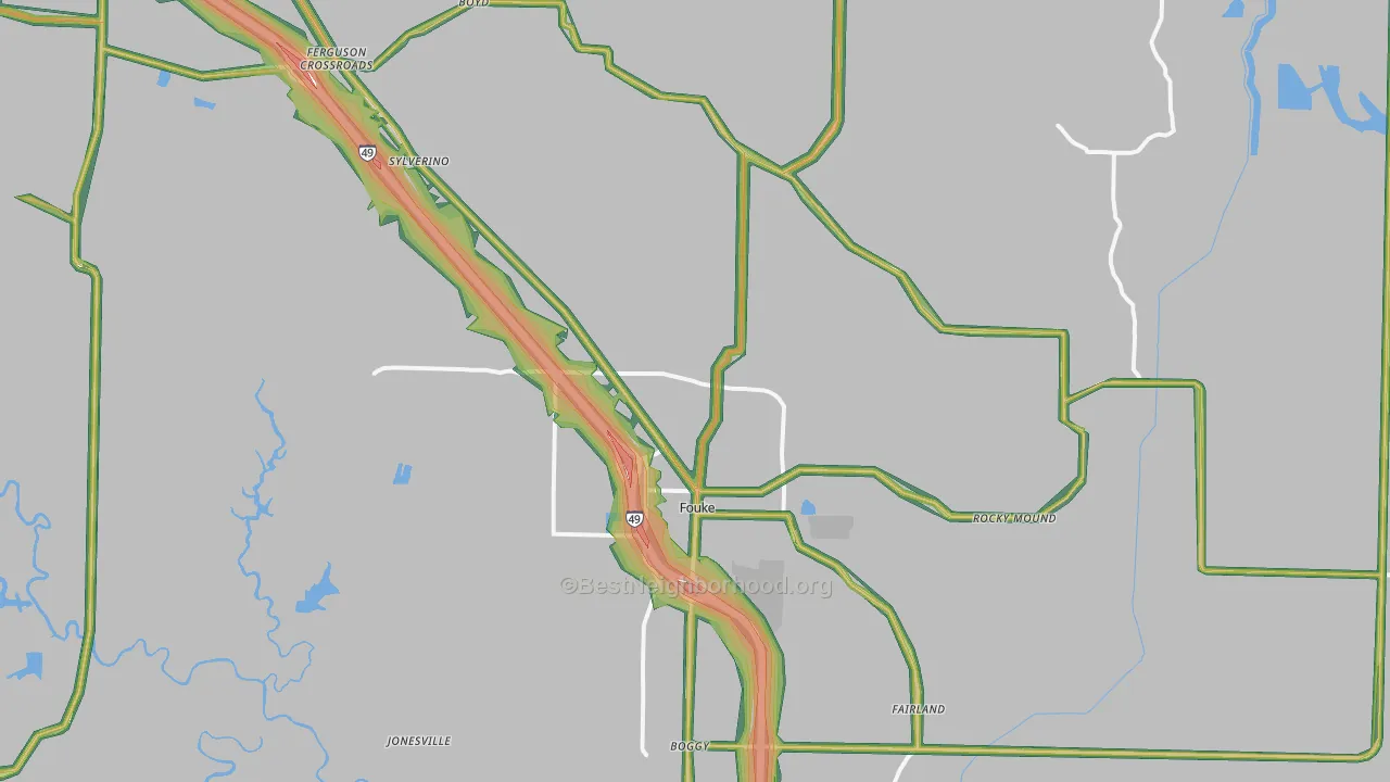71837, AR Map of Noise Levels in 71837