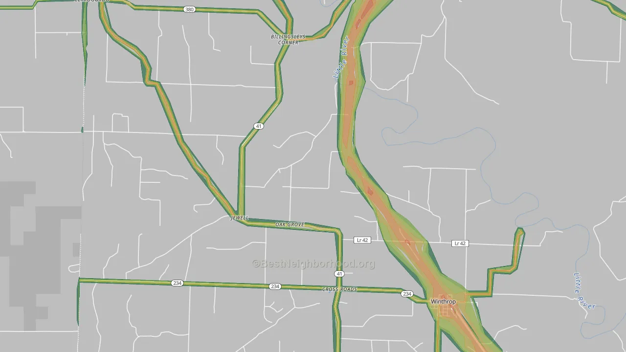 71866, AR Map of Noise Levels in 71866