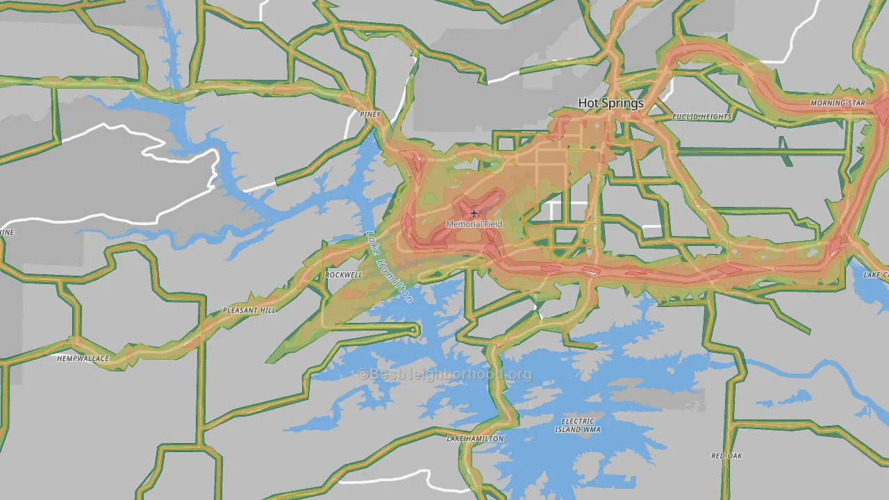 71913, AR Map of Noise Levels in 71913