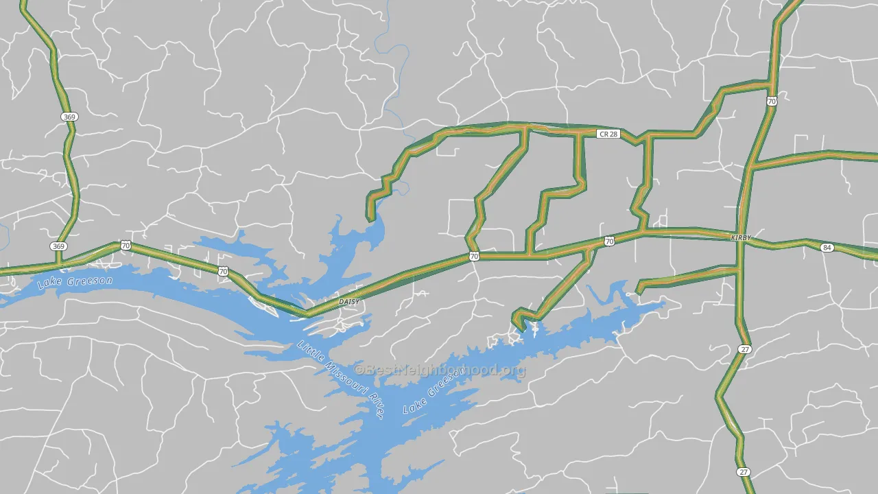71950, AR Map of Noise Levels in 71950