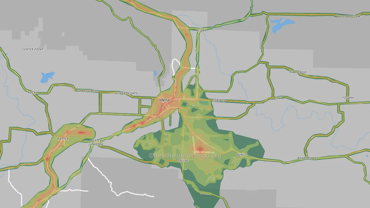 71953, AR Map of Noise Levels in 71953