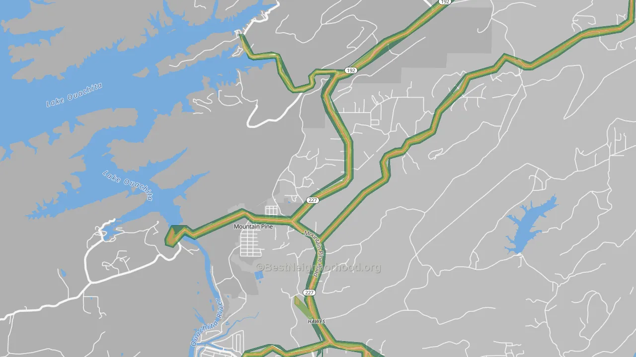 71956, AR Map of Noise Levels in 71956