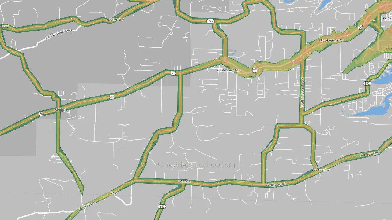 71964, AR Map of Noise Levels in 71964