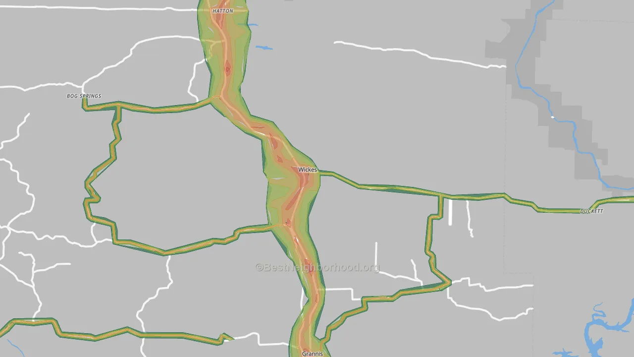 71973, AR Map of Noise Levels in 71973