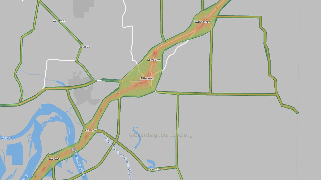 72004, AR Map of Noise Levels in 72004