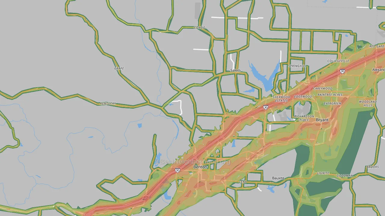 72019, AR Map of Noise Levels in 72019