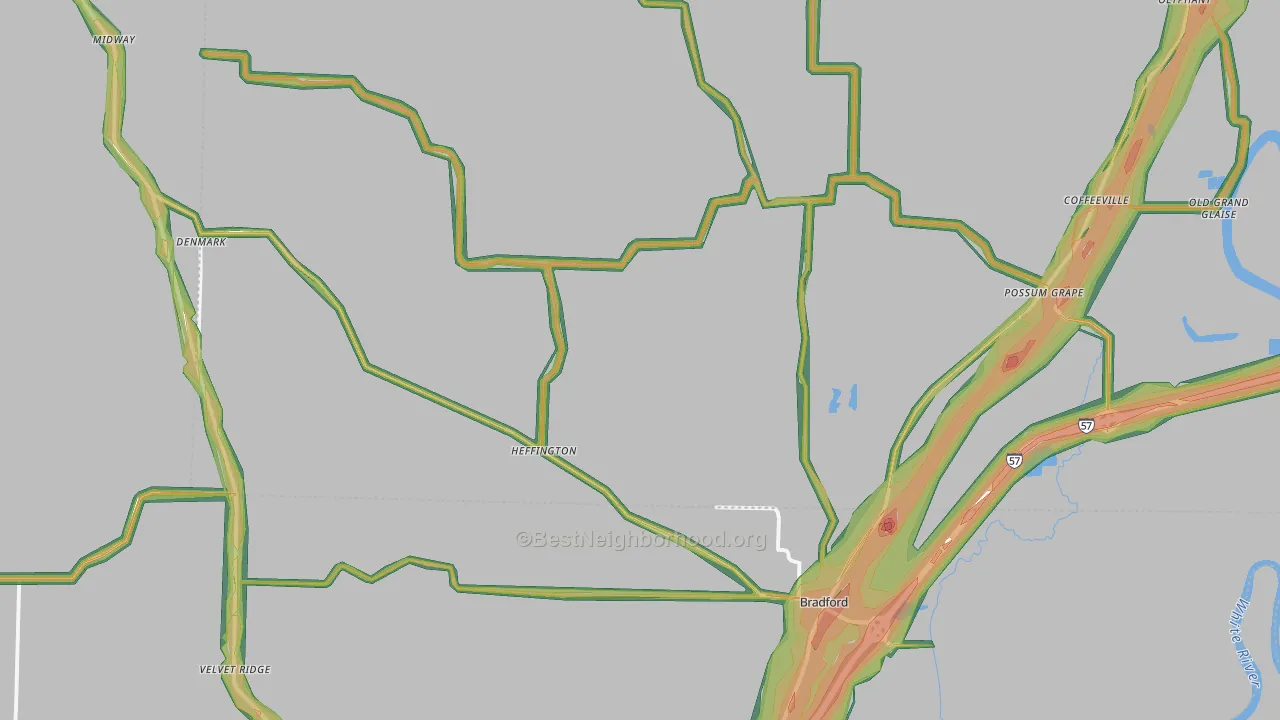 72020, AR Map of Noise Levels in 72020