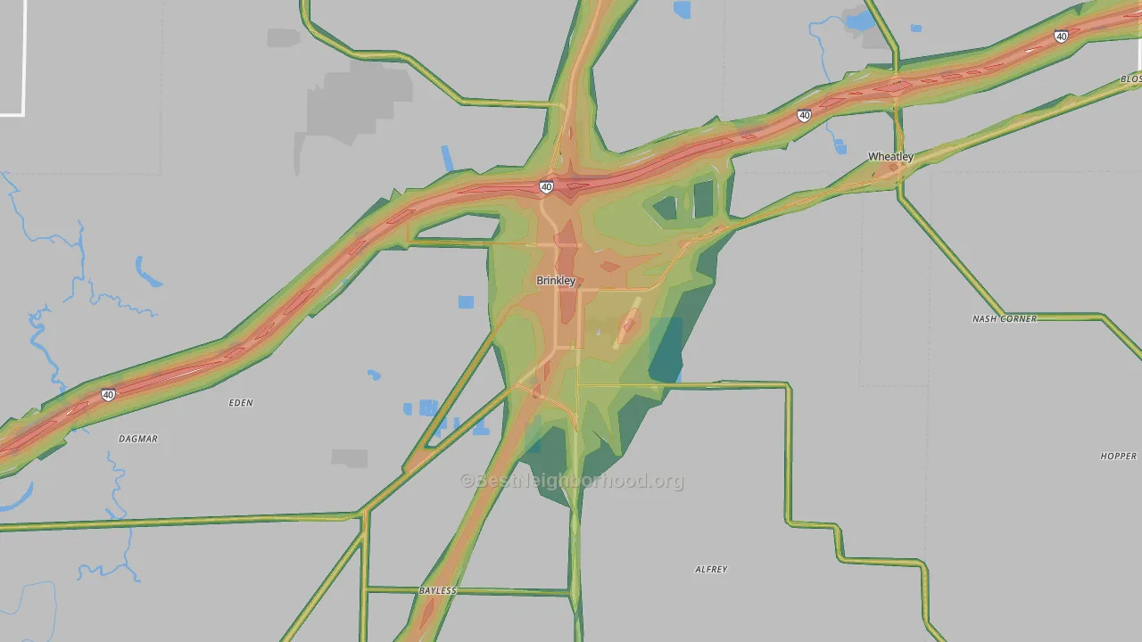 72021, AR Map of Noise Levels in 72021