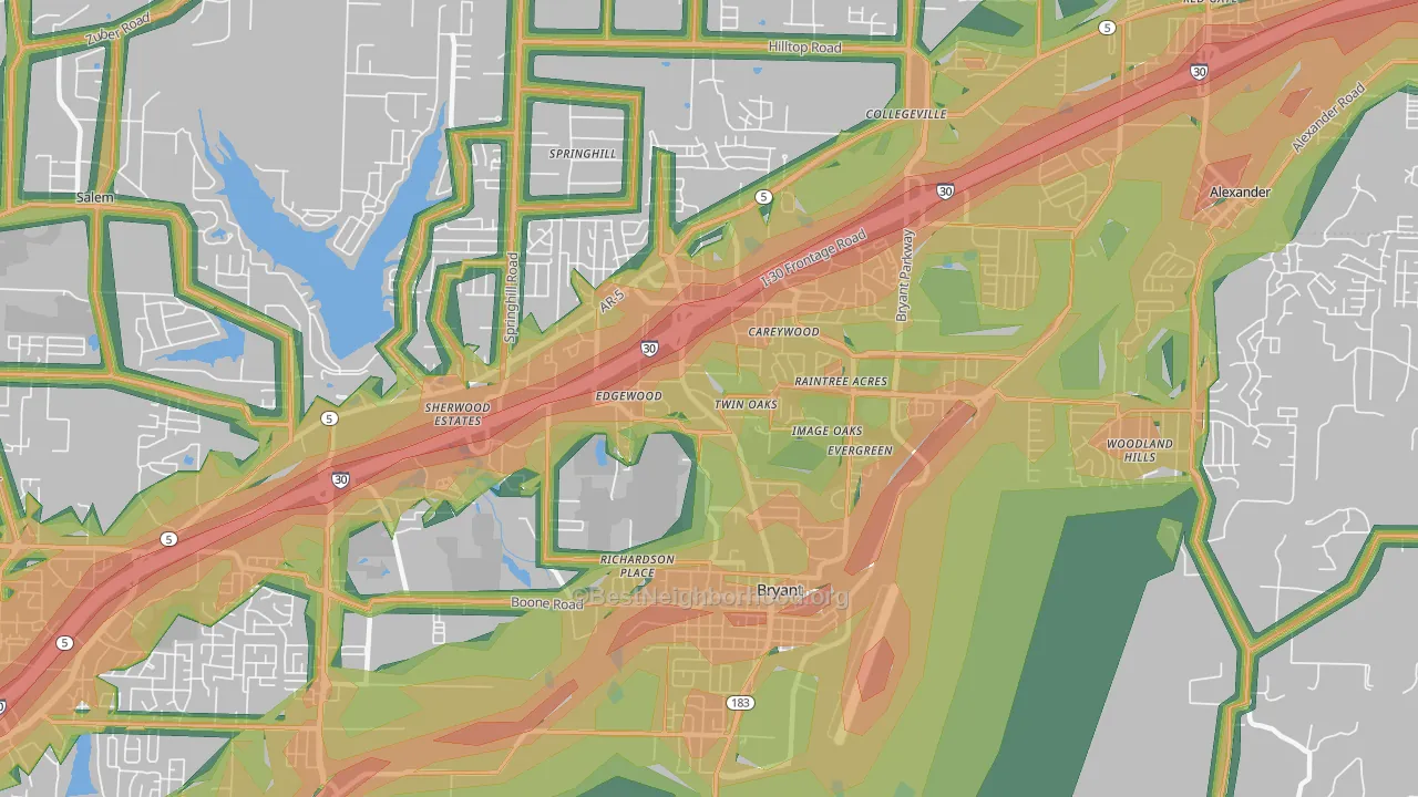 72022, AR Map of Noise Levels in 72022