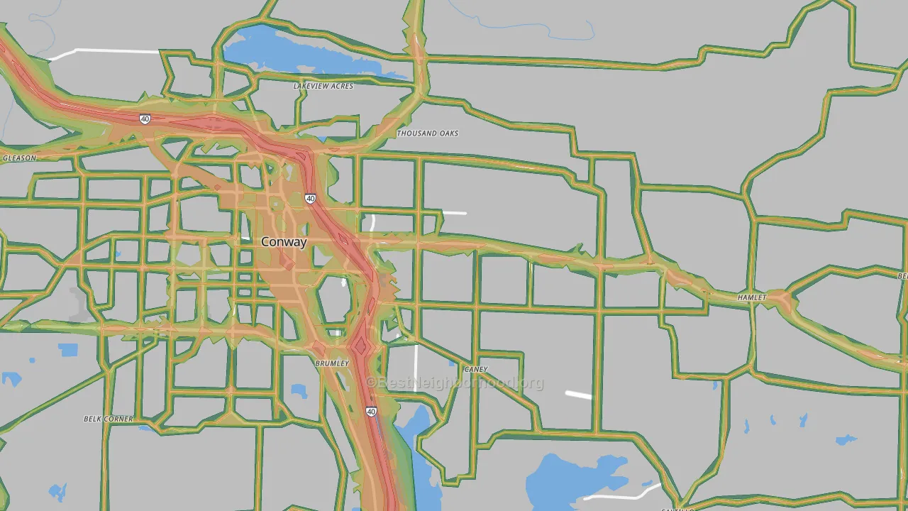 72032, AR Map of Noise Levels in 72032