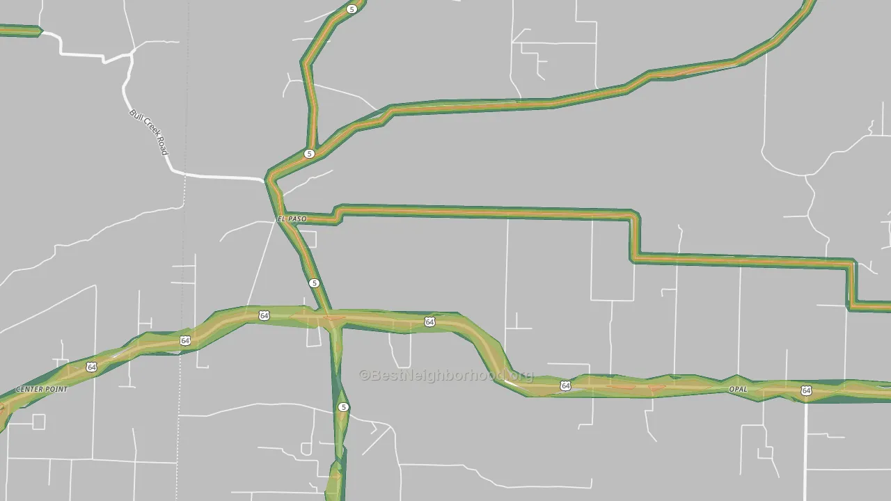 72045, AR Map of Noise Levels in 72045