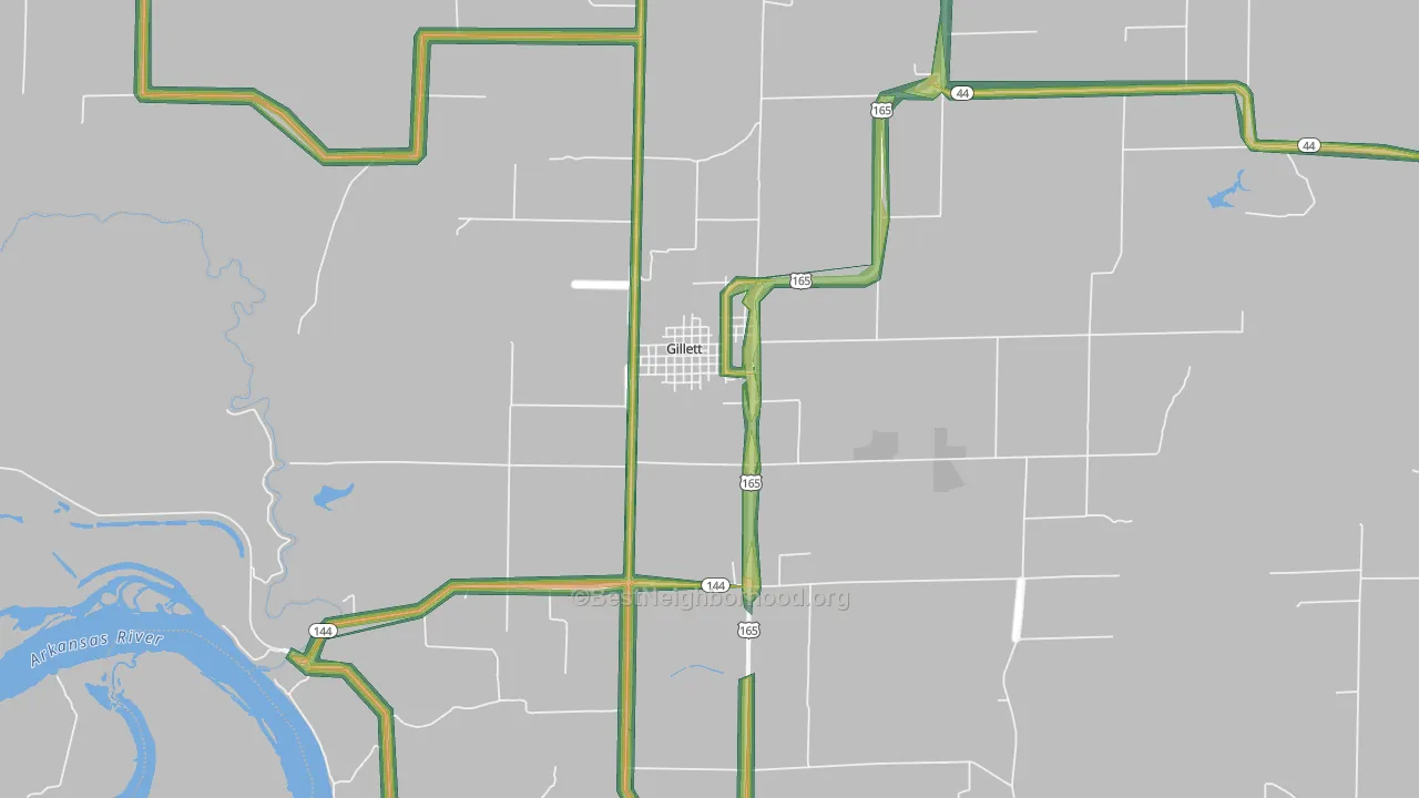 72055, AR Map of Noise Levels in 72055
