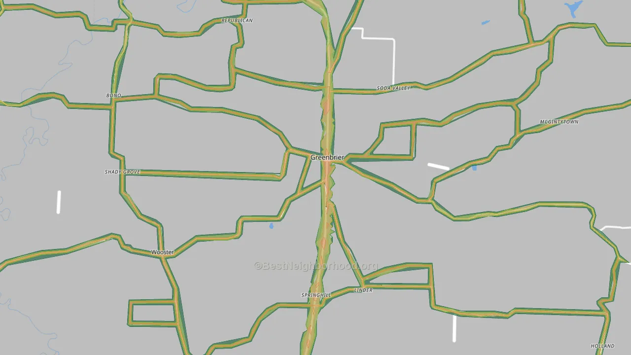 72058, AR Map of Noise Levels in 72058