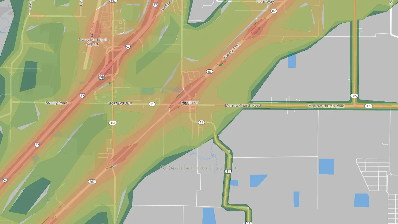 72068, AR Map of Noise Levels in 72068