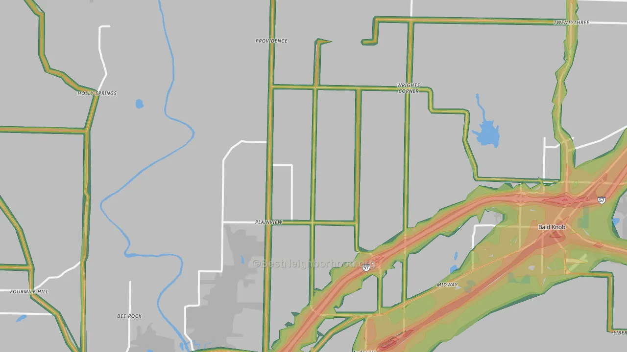 72081, AR Map of Noise Levels in 72081