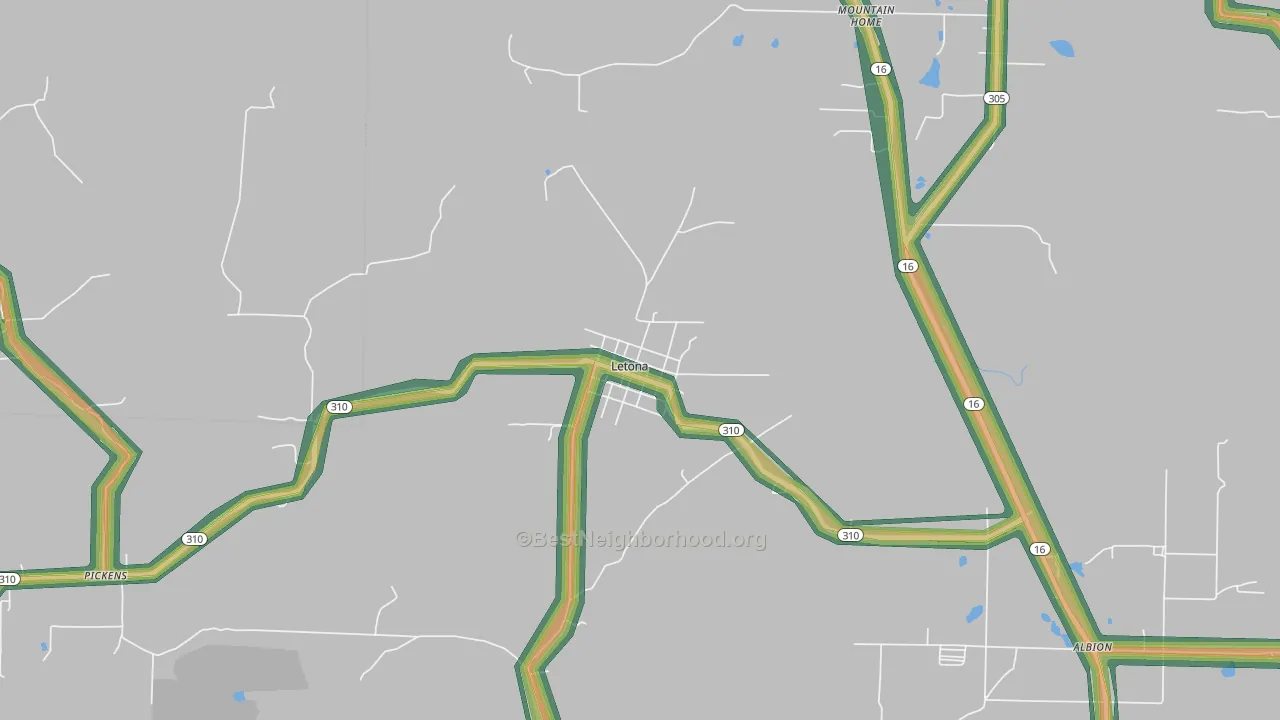72085, AR Map of Noise Levels in 72085