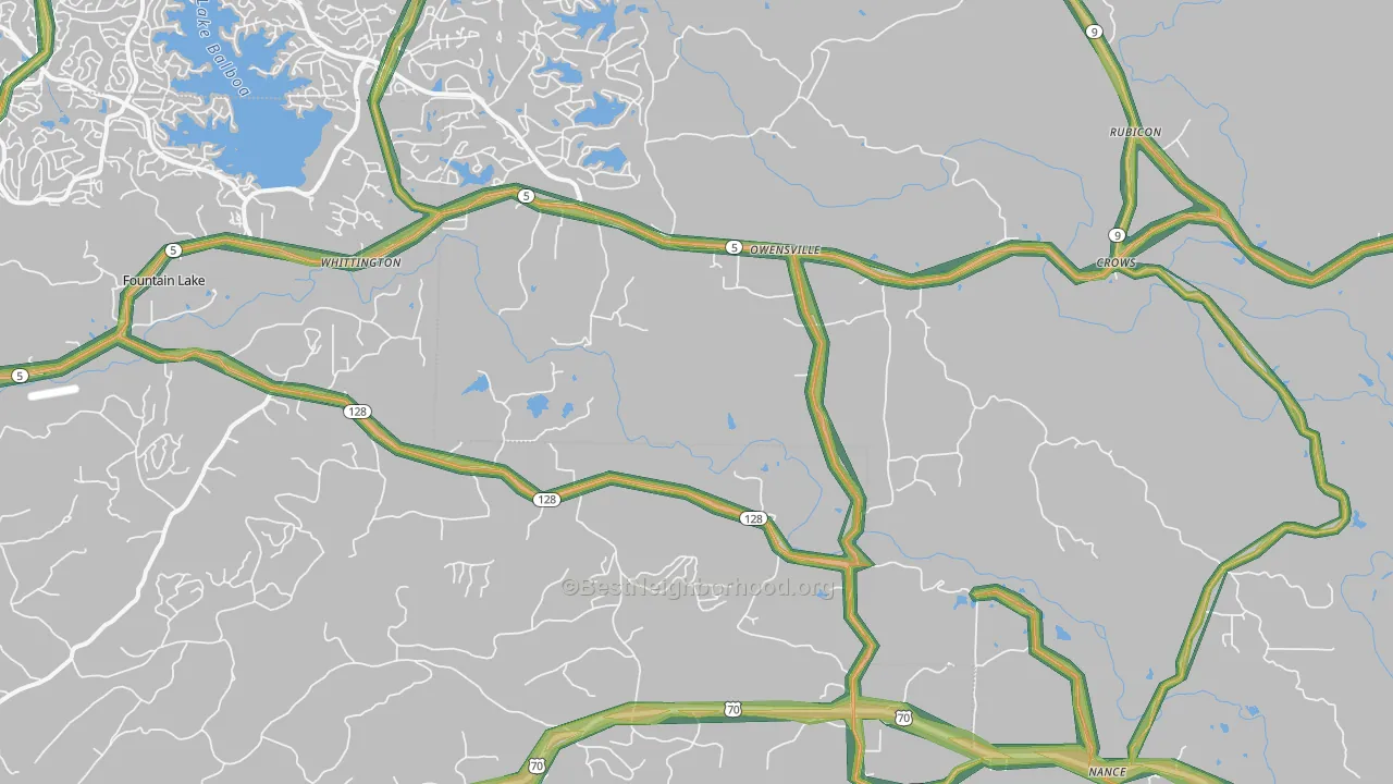 72087, AR Map of Noise Levels in 72087