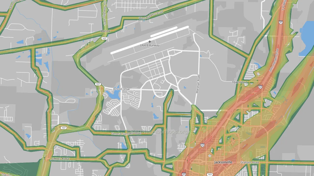 72099, AR Map of Noise Levels in 72099