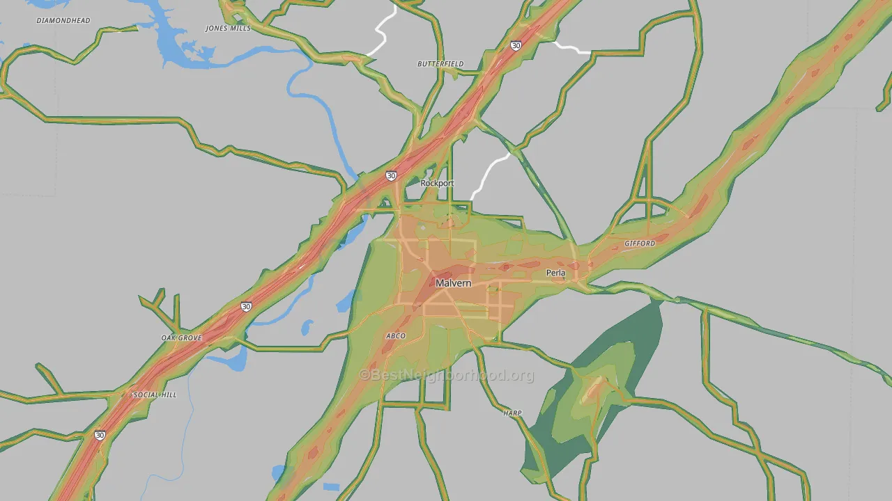 72104, AR Map of Noise Levels in 72104