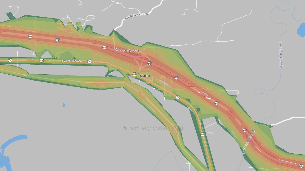 72107, AR Map of Noise Levels in 72107