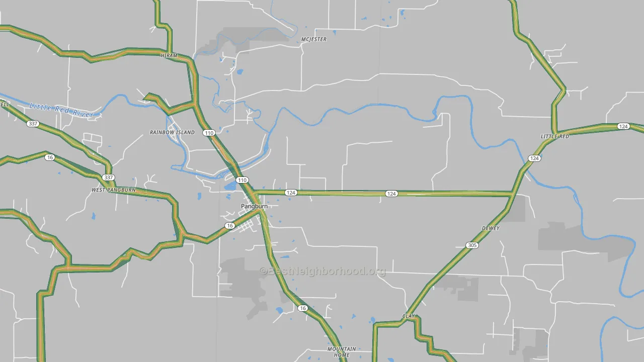 72121, AR Map of Noise Levels in 72121