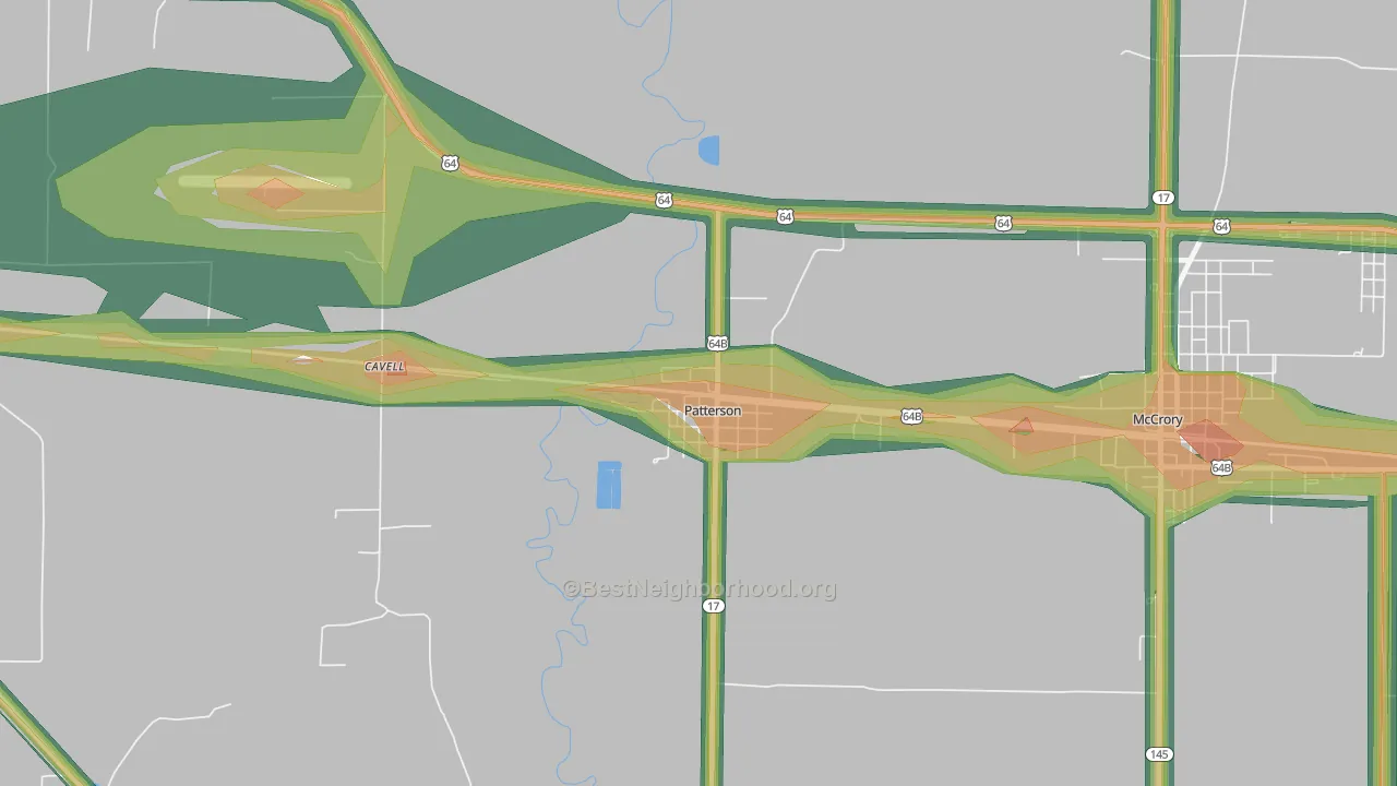 72123, AR Map of Noise Levels in 72123