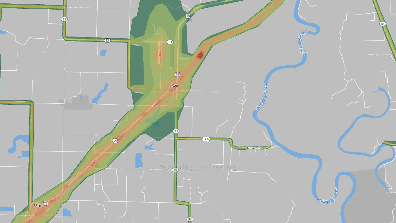 72134, AR Map of Noise Levels in 72134