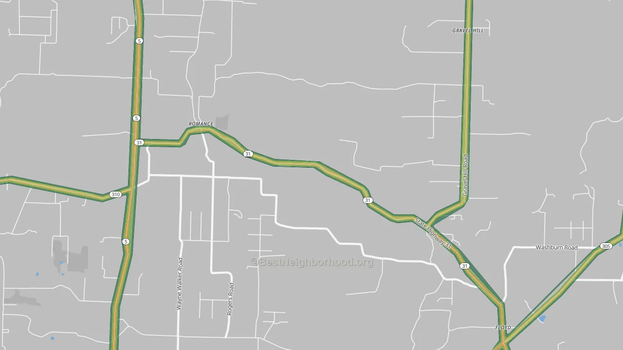 72136, AR Map of Noise Levels in 72136