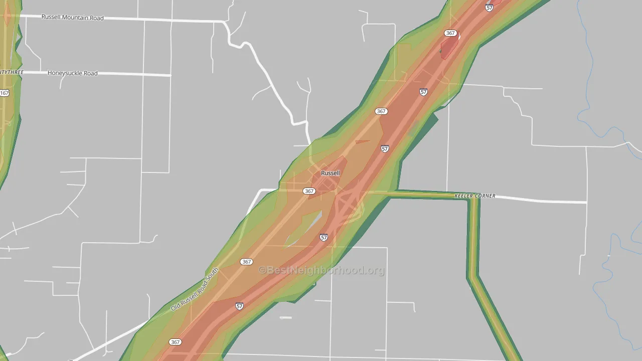 72139, AR Map of Noise Levels in 72139