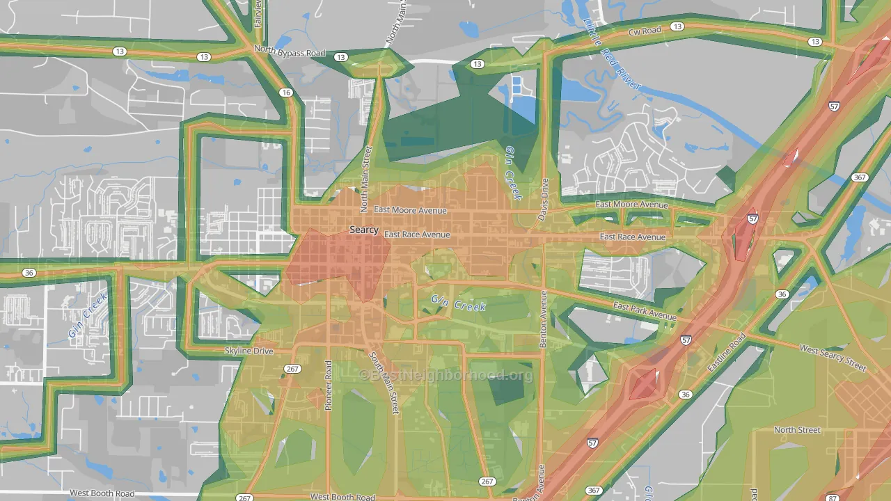 72149, AR Map of Noise Levels in 72149