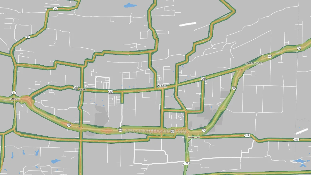 72173, AR Map of Noise Levels in 72173