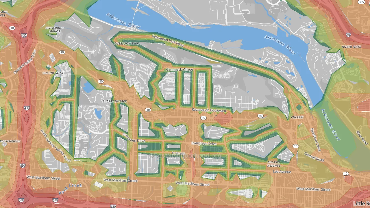 72207, AR Map of Noise Levels in 72207